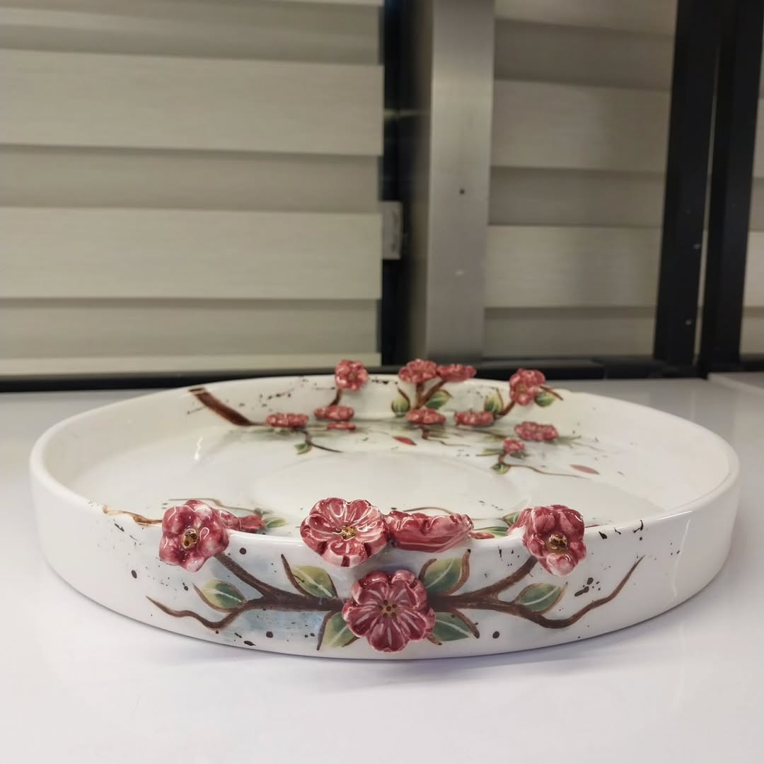 ست پذیرایی سرامیکی طرح شکوفه بهاری