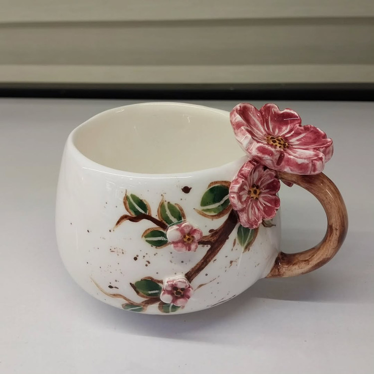 ست پذیرایی سرامیکی طرح شکوفه بهاری